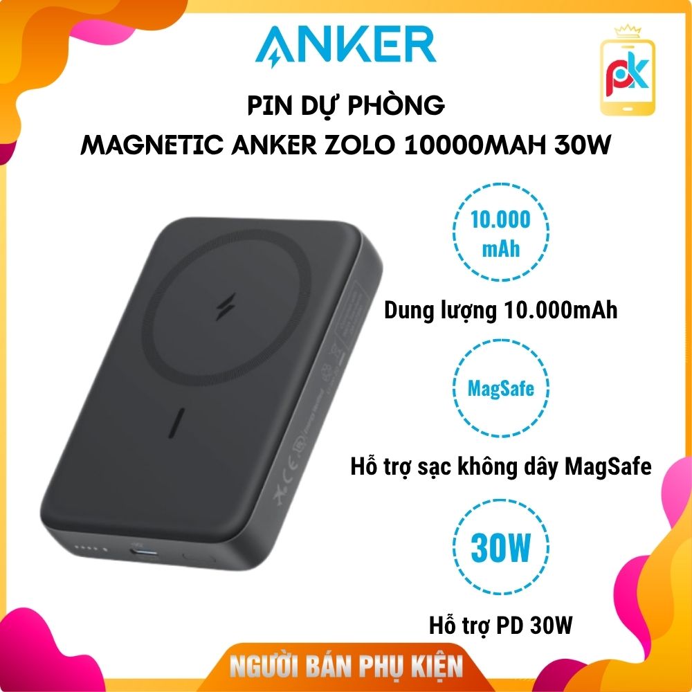 Pin dự phòng Magnetic Anker Zolo 10000mAh 1C 30W A1684