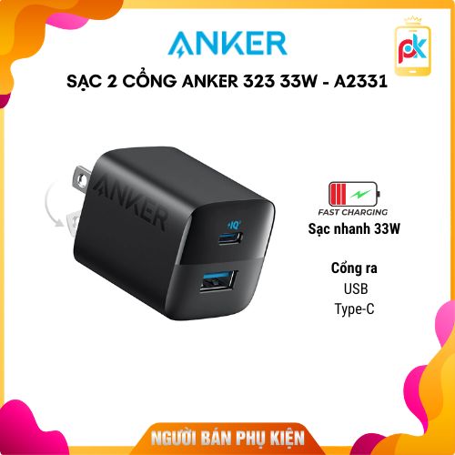 Sạc 2 Cổng Anker 323 33W - A2331