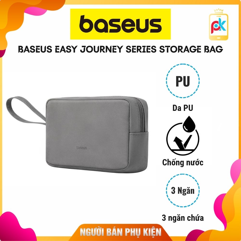 Túi Đựng Phụ Kiện Chống Thấm Nước Baseus Easy Journey Series Storage Bag (Da PU Siêu Mịn, Giặt được, Chống bụi, Chống thấm nước)