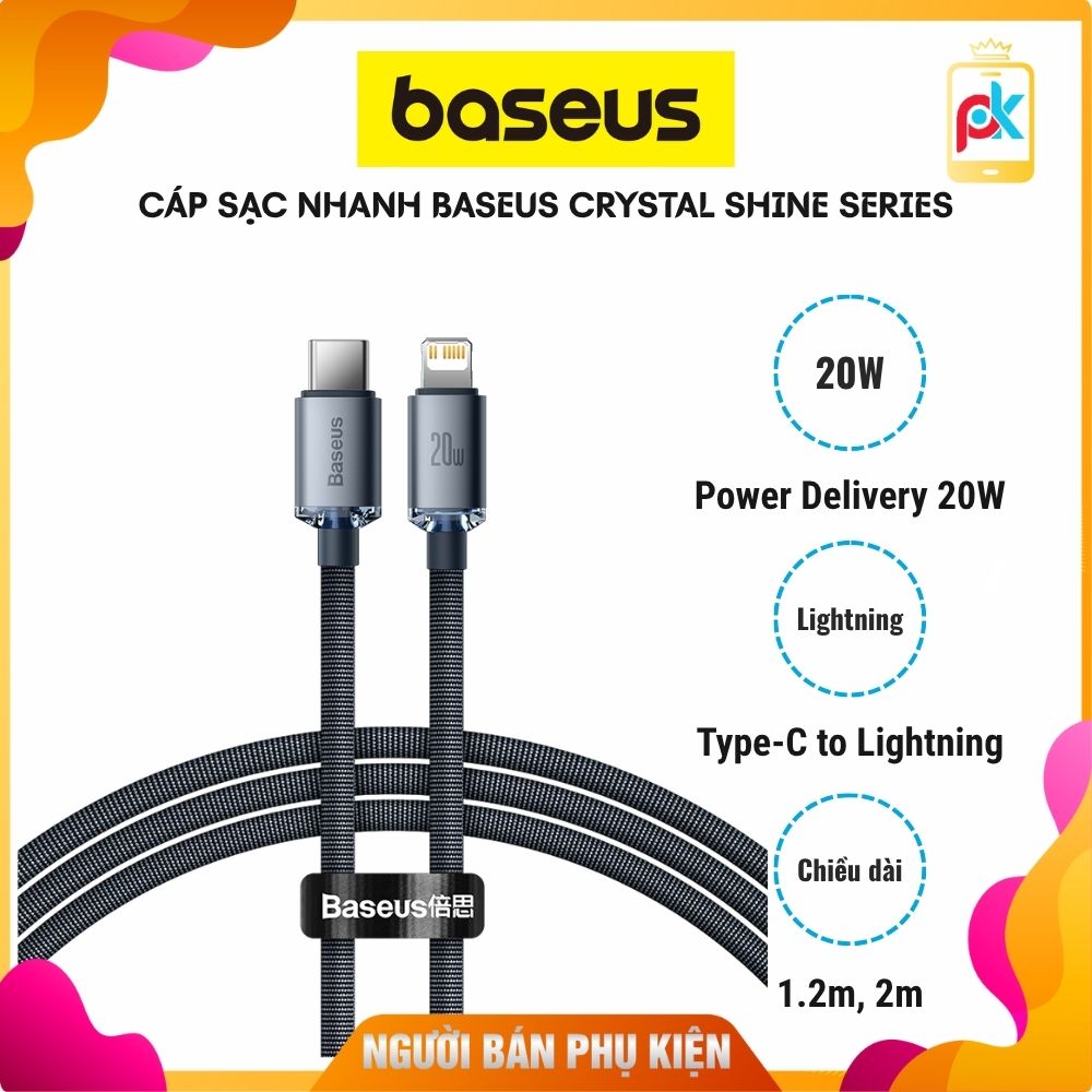 Cáp sạc nhanh Baseus Crystal Shine Series - Type-C to Lightning 20w