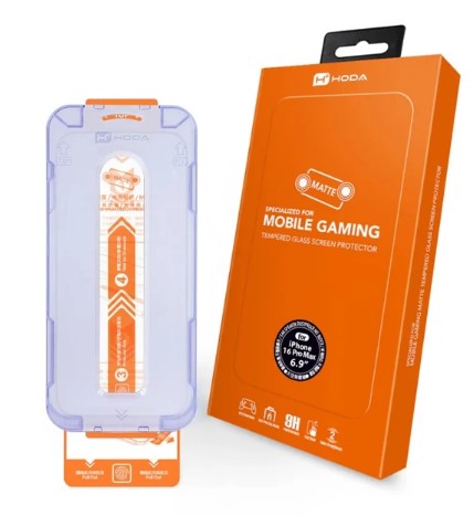 Kính cường lực HODA Chống vân tay iPhone 16/15/14 Series [Có Khung Dán] - Viền Đen Siêu Mỏng - Chống xước, va đập