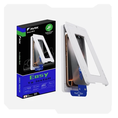 Kính Cường Lực iPhone Anank Kèm Khung Dán Hỗ Trợ Tự Lấy Bụi Full Màn Cho iP 16/15/14/13 Plus Pro Max